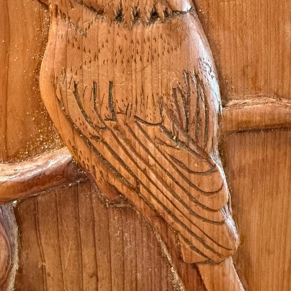 Artisan Carved Bird Wall Shelf